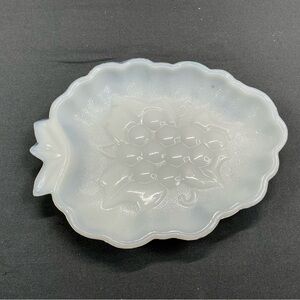 Vintage Milk Glass Grape Glass Hazel Atlas Candy Dish Ashtray Jewelry Tray